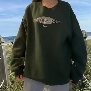 Green Oversized Maine Crew-neck Sweatshirt